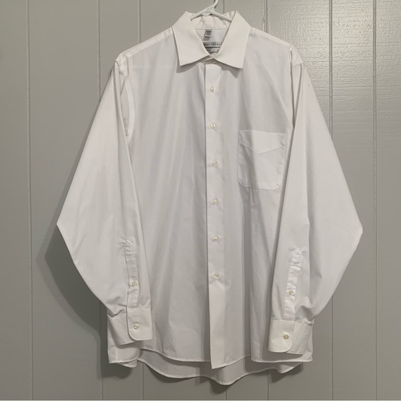 Men’s White Geoffrey Beene Collard Long-Sleeve Button Down Dress Shirt - Picture 1 of 8